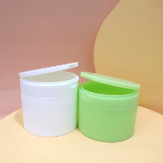 New Color PP Flip Top Cap Jar Empty Cosmetics Face Cream Mud Film Mask Scrub Jar Bottle With Seal Spoon 100ml 120ml 200ml 4oz