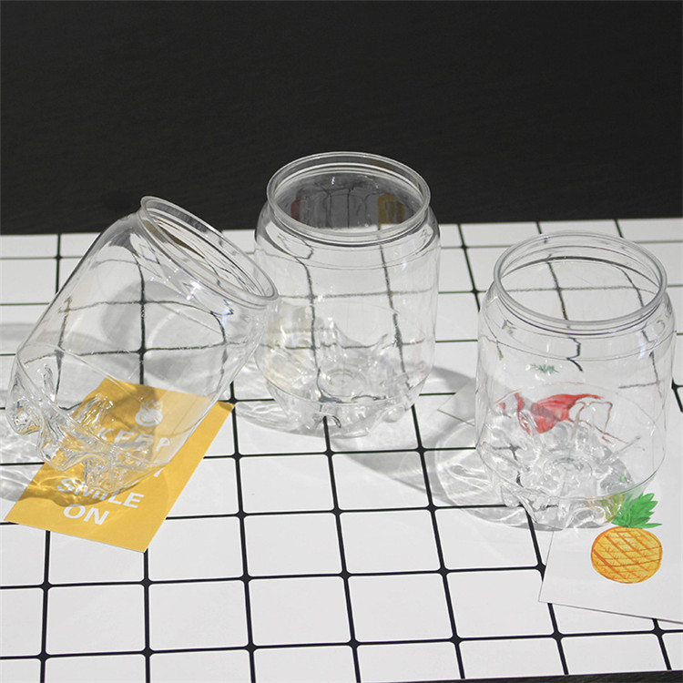 Transparent Food Plastic Cans PET Sealed Packaging Cans Beverage Beer Juice Soda Plastic Bottles 450ml