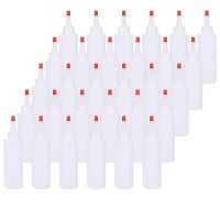 4oz 120ml Small Condiment Squeeze Bottles with Red Tip Cap Plastic Squirt Bottle for Ketchup, Sauces, Dressings, Arts and Crafts