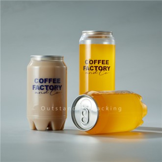 Custom 250ml 300 330ml 500ml 650ml plastic cans for soda drinks plastic pop cans with easy open lids