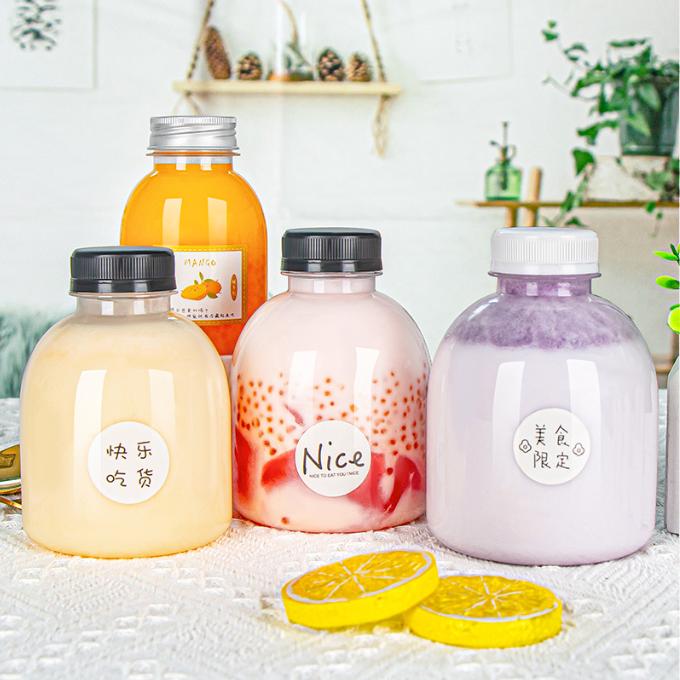 Empty Plastic beverage drinks Bottles with Lid Cap Straw custom Logo label 250ml 500ml 1 liter juice bottle for business