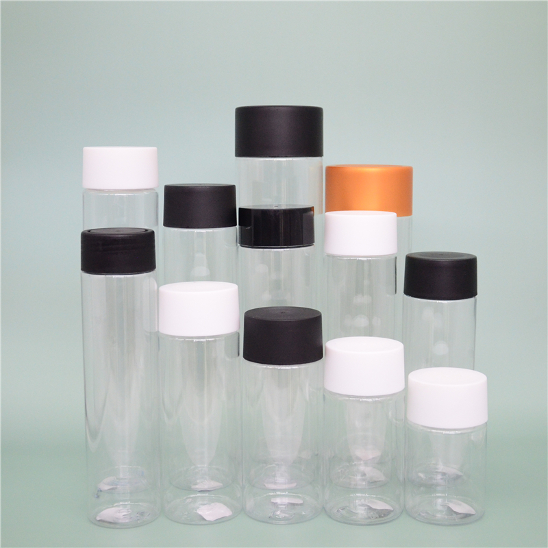 Cold Brew Tea Bottle 400ml Disposable Plastic PET Voss Water Fresh Juice Container Milk Tea Bottle Juicer with Pink Screw Cap