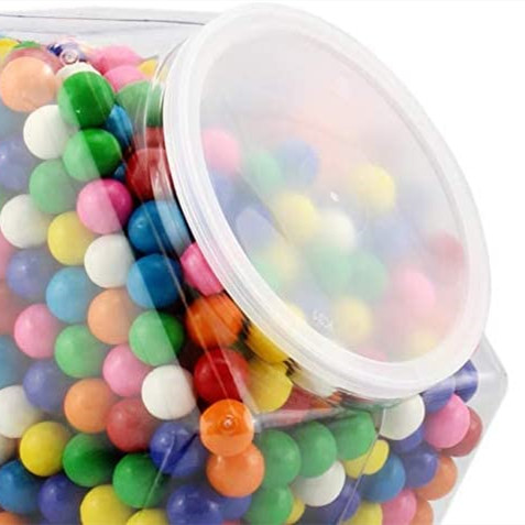 129oz Clear Candy Jars for Candy Buffet, Kitchen Counter, Hexagon Food Storage Containers Plastic Cookie Jars with Airtight Lids