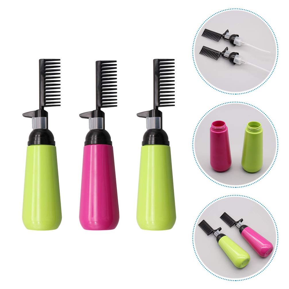 Hair Coloring Brush Tooth Bottle 100ml 120ml 150ml Plastic Salon Comb Applicator Equipment Bottle Barber Tools Accessories