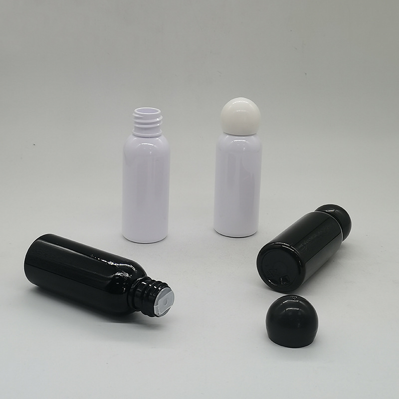 Cosmetic Trial Essence Fragrance Toner Serum lotion 1oz 30ml shampoo Bottle with ball shape cap 50ml Scalp Hair Oil Bottles