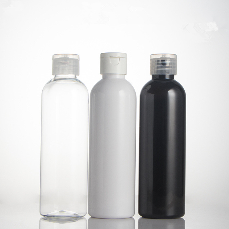 White 250ml 300ml 350ml PE PC HDPE Plastic Shampoo Cosmetics Bottle Set with disc cap