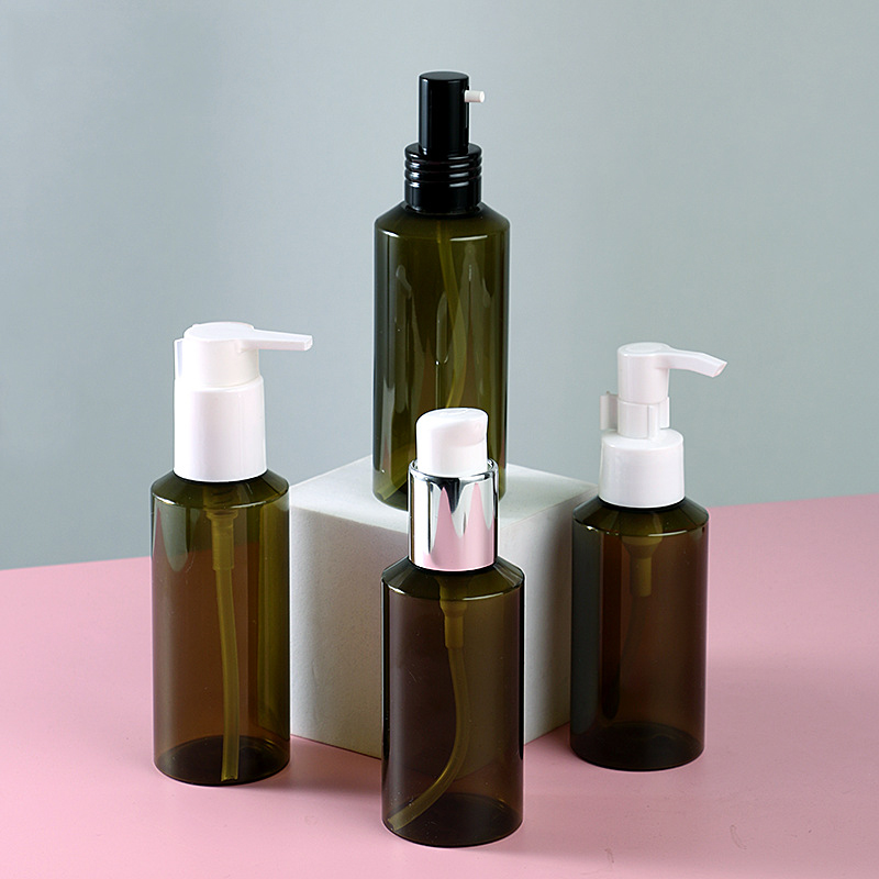 clear plastic 200ml 300ml 400ml empty PET lotion bottle plastic shampoo bottle cosmetic packaging container with flip cap