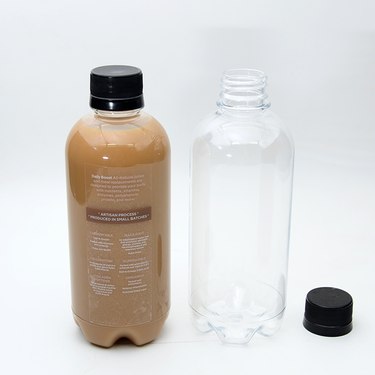 Hot selling 350ml 400ml 500ml food grade PET transparent juice plastic bottle 10oz 12oz 16oz beverage bottle