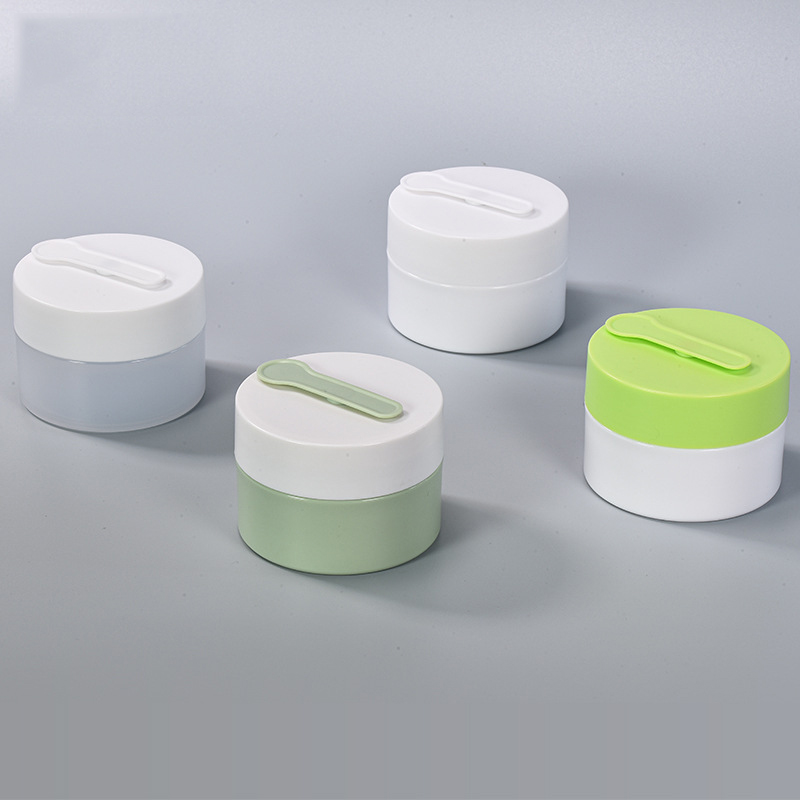 Custom Matte Body Butter Scrub Frosted Cream Jars with Lids and Spoon Plastic Skin Care Packaging 100g 150g 200g