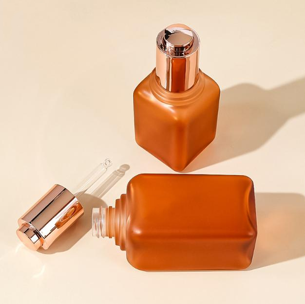 20ml 50ml PETG Hair Oil Skincare Cosmetics Bottle Luxury Frosted Matte Plastic Press Button Dropper Bottle 100ml 120ml