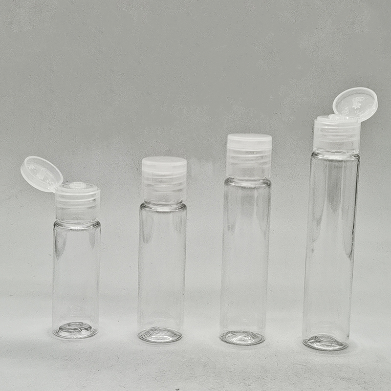 10ml 15ml 20ml 25ml 30ml Transparent PET Plastic Shampoo Bottles with Flip Cap Lotion Shower Gel Demo Trial Sample Bottles