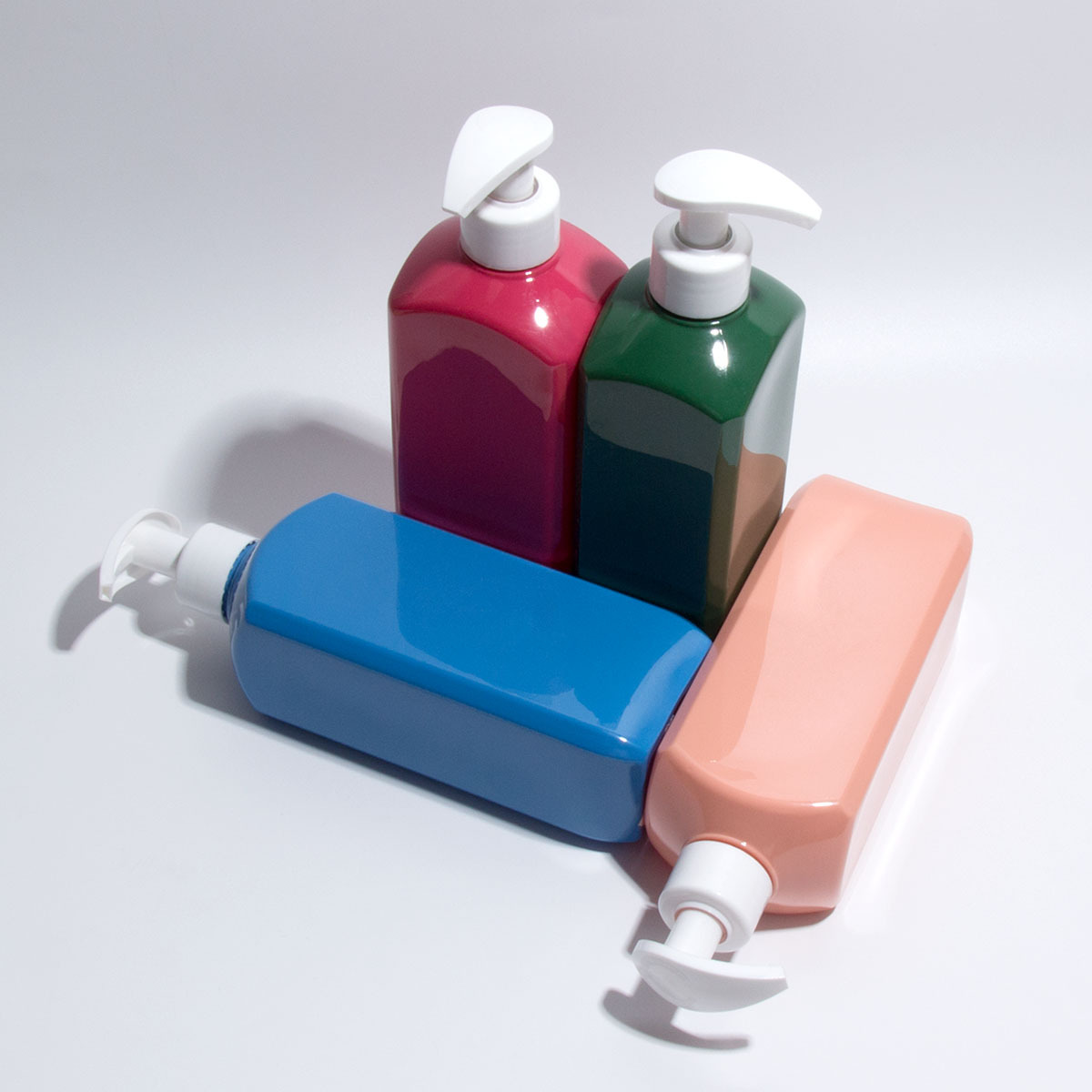 PET PE Shampoo Colorful Matte Bottles 10oz 16oz 300ml 500ml Cosmetic Lotion Packaging Shower Gel Empty Plastic Pump Bottle
