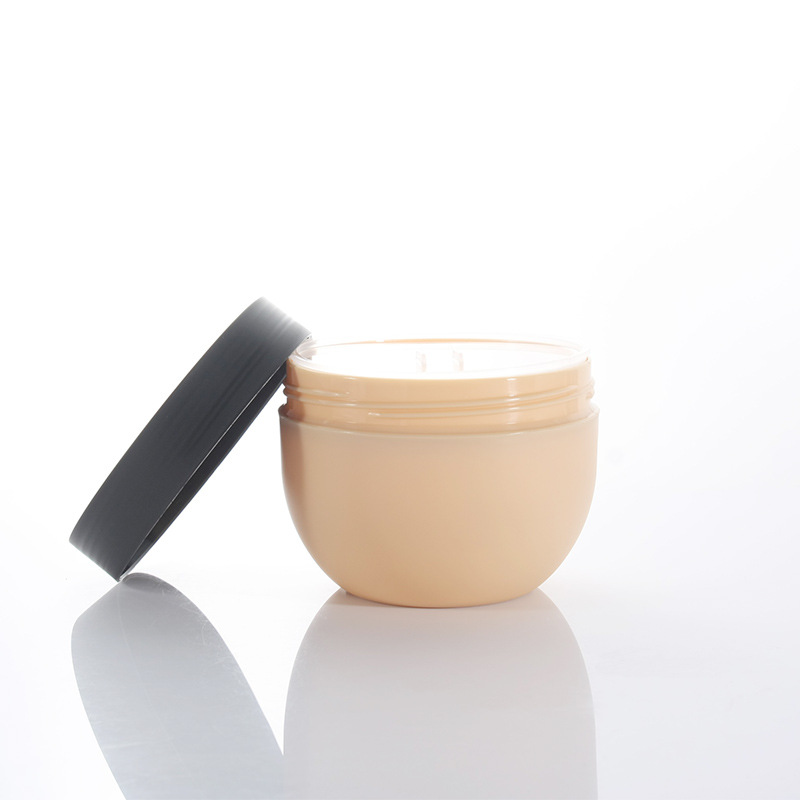 Bowl Shape Jar 300ml 10oz PP Jar Cosmetics Face Cream Body Lotion Hair Mask Loose Powder Jar With Lids Induction Seal Spoon