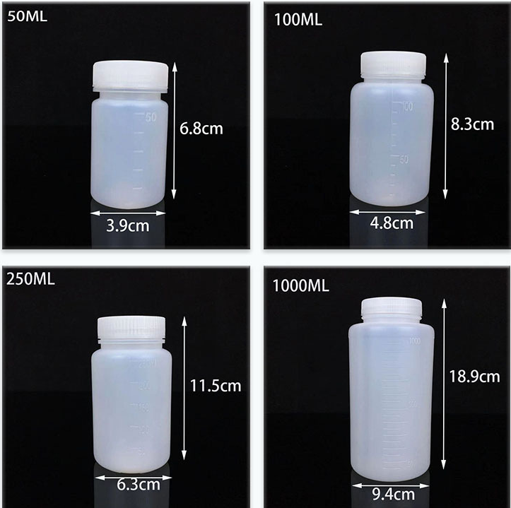 500ml Empty  Hdpe Plastic Wide Mouth Bottle with Screw Cap Chemical Plastic Reagent