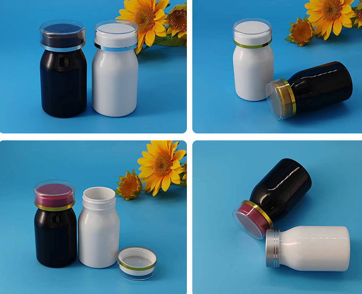 50ml 100ml 150ml 200ml Plastic Medical Bottle Portable PET Pill Dispensing Containers Pill Capsule Jars with Child Proof Cap