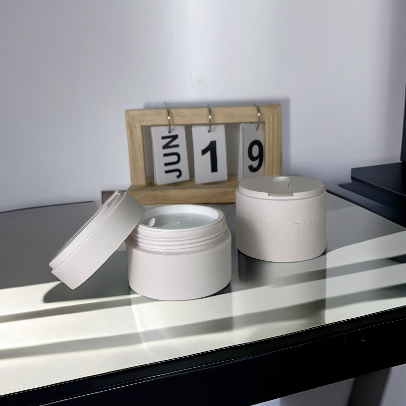 100g Empty Plastic wide mouth  Double pp skin care bottle  Cosmetics packaging Plastic Cream Jars With Spoon