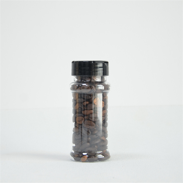 Wholesale Round Square Spice Containers100Ml 200Ml Black Spices Shake Lid Plastic Seasoning Spice Jar