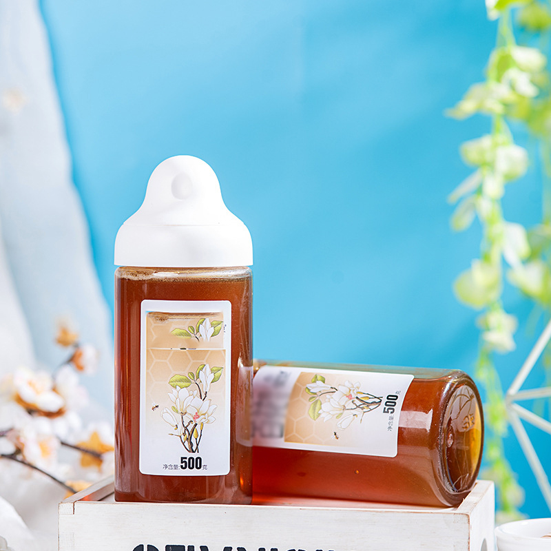 BPA Free Food Safe customize Honey Jar Ketchup BBQ Sauce Bottles 200ml 12oz  Plastic Squeeze Bottle with with Silicone valve lid
