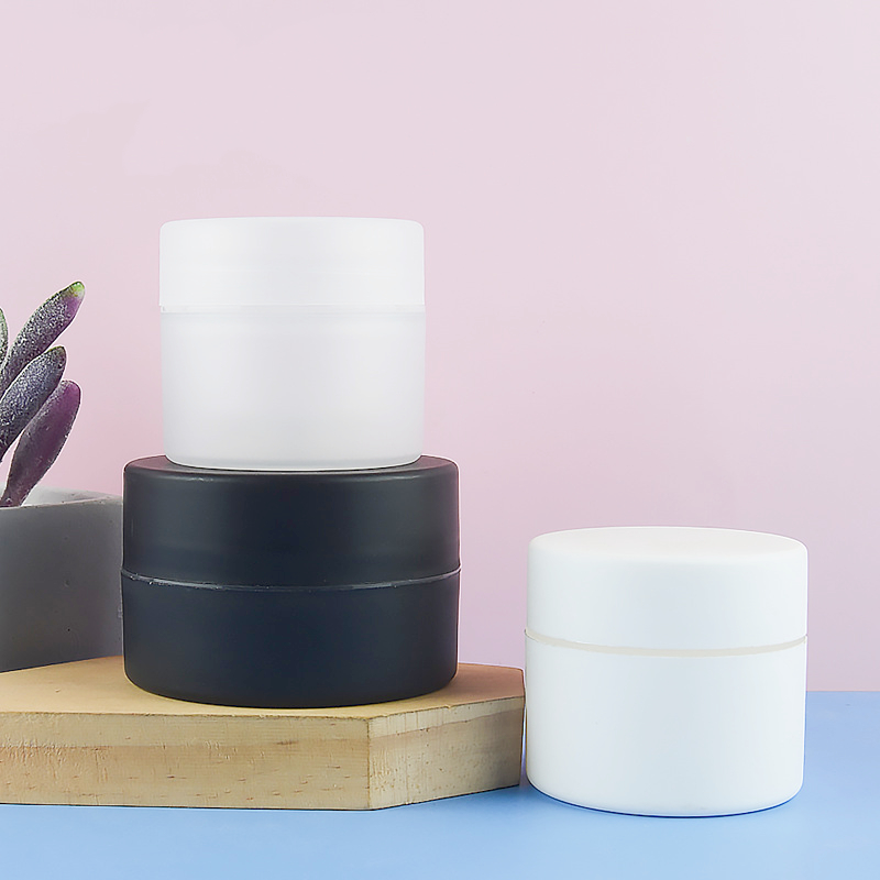 Custom Color 30ml 50ml 100ml round plastic cosmetic container jar double layer PP Jars with lid 30g 50g 100g with PE Gasket