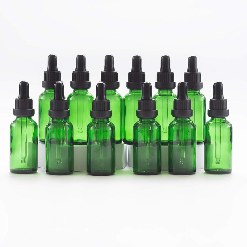 10ml 15ml 30ml 50ml 100ml Green Plastic Serum Bottle with Dropper for Hair Oil Packaging Applicator Essential Oil Bottle Luxury