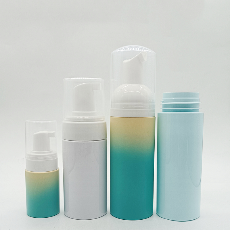 Gradient Color 30ml 120ml 150ml PET Plastic Lash Foam Pump Bottle Frosted With Silicone Brush 250ml foaming hand soap bottle