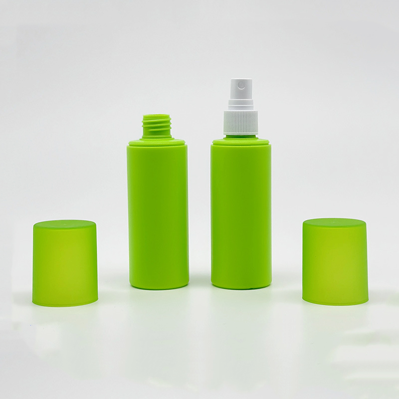 100ml Green Frosted Full cover HDPE spray bottle Detergent Potion Liquid spray bottle Cosmetics perfume plastic packaging