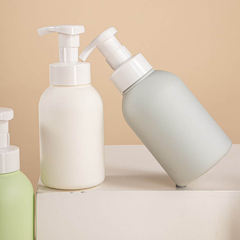 Custom Color HDPE Press Foam Pump Bottle Plastic 300ml 400ml PET Face Cleanser Foaming Hand Soap Wash Mousse Foam Bottle 500ml