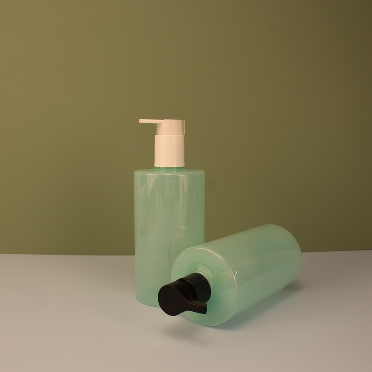 200ml 300ml 500ml Glossy Surface Clear Green Plastic Lotion Bottle Shampoo Wash Lotion Package Bottle With Locked Pump