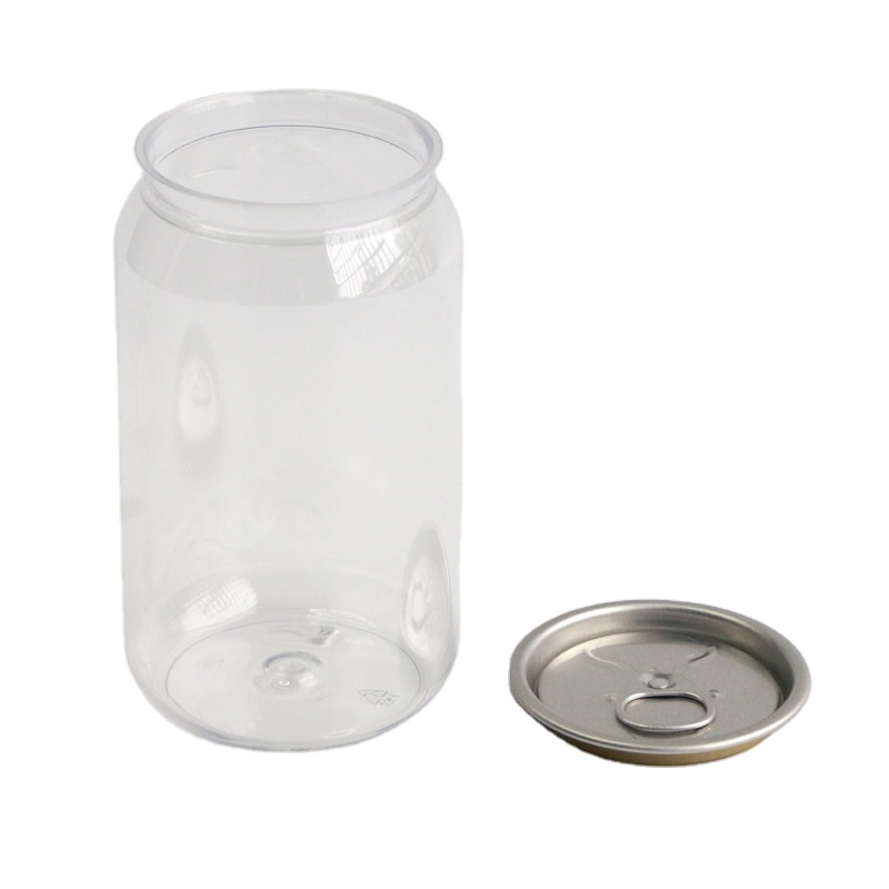 Transparent Plastic Cans With Lids 250ml 330ml 500ml cold brew juice Bottle coffee soda cans beverage Carbonated drinks cup