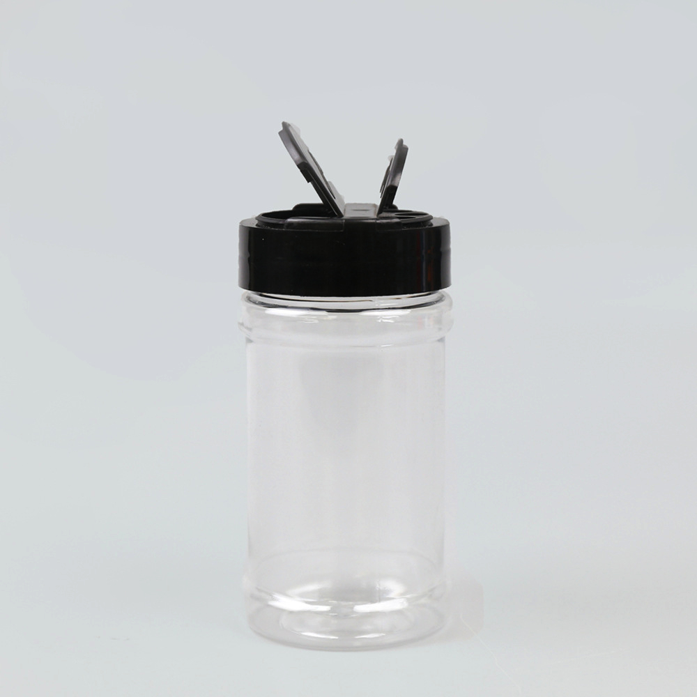 Plastic salt and pepper shaker with dual flip top lid 80ml 100ml 120ml 250ml 360ml 450ml 500ml Condiment Spice jars Container