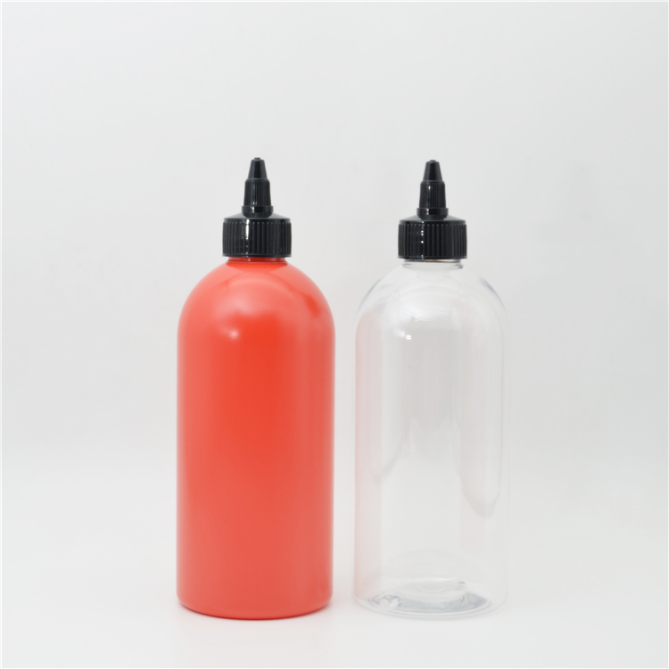 250ml 350ml Food Grade PET Plastic Honey Syrup Squeeze Bottles Plastic Squeeze Sauce Bottle with Flip Top Cap