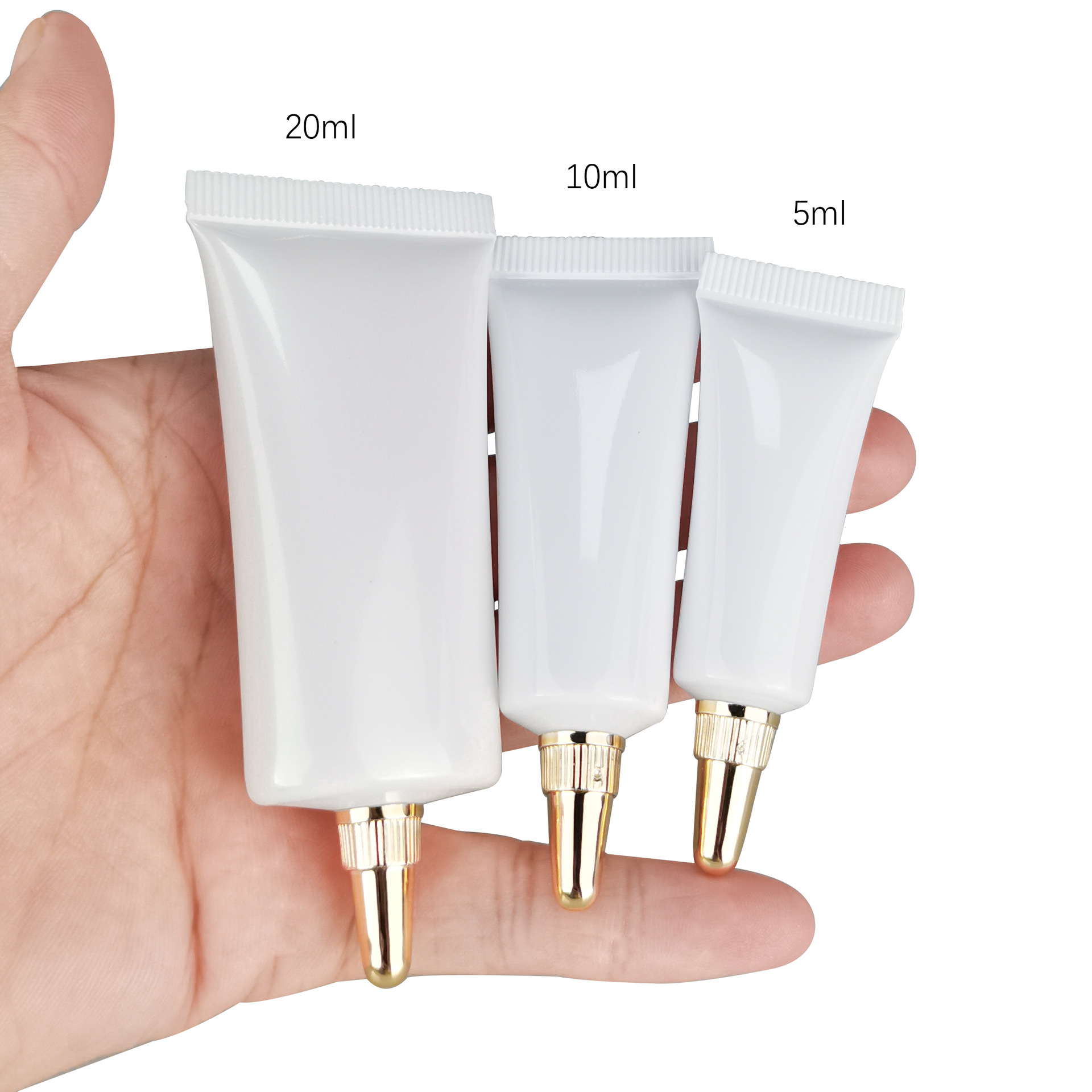 Empty Cream Tube 5g 10g 20g 30g 40g Cosmetics Skincare Eye Cream Squeeze Tube with tip cap oval flat BB cream tube packaging
