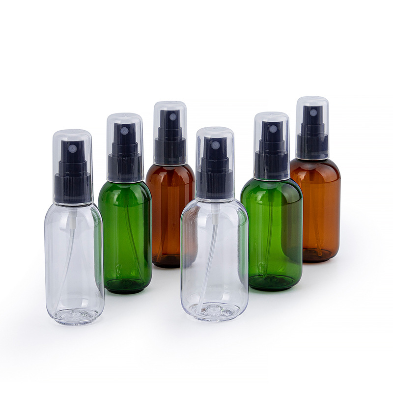 Full Cover 50ml 80ml 100ml 120ml 150ml Round PET Plastic Spray Bottle Perfume Fragrance Sanitizer Alcohol Pump Spray Bottle