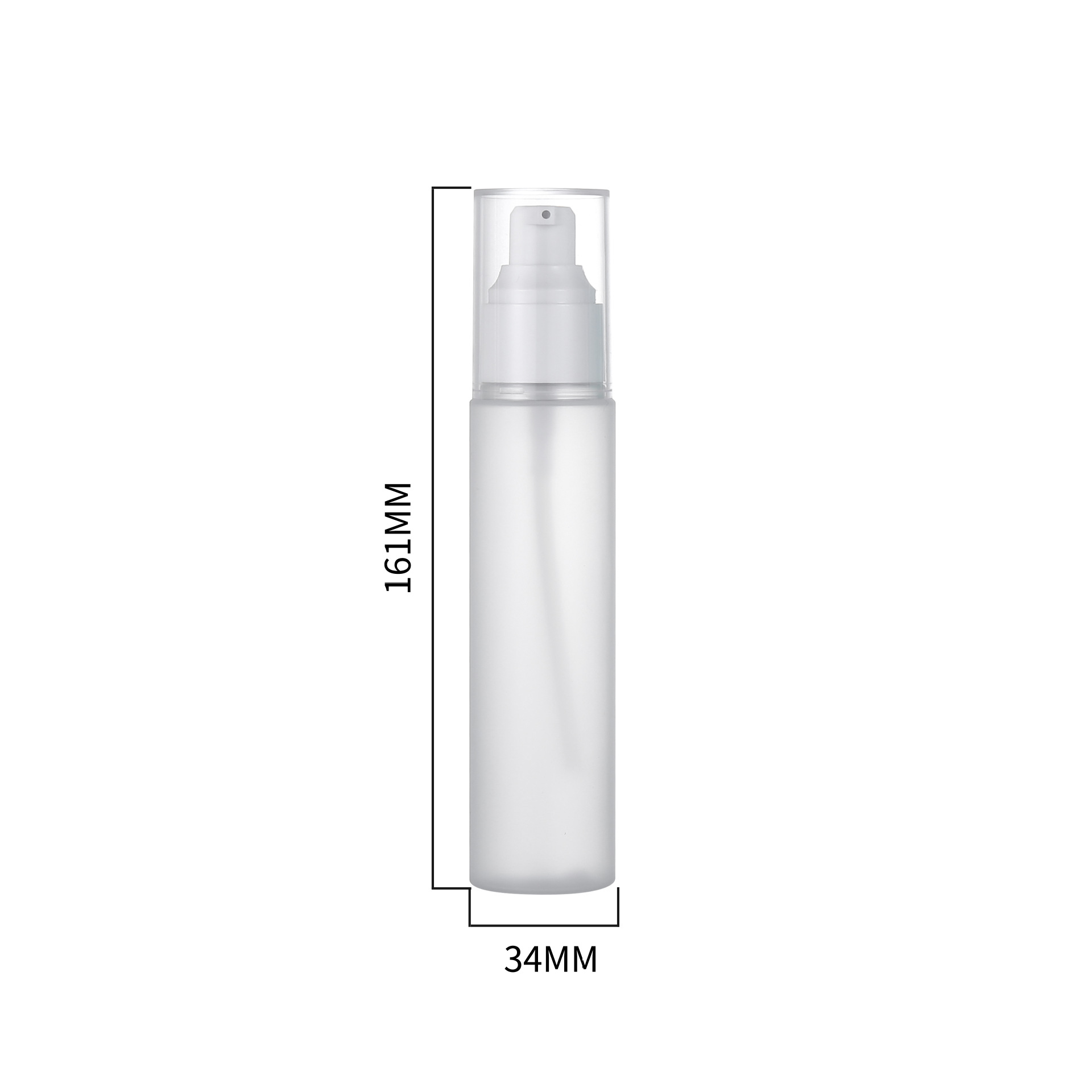 Custom Logo Printing Color Transparent Frosted 40ml 60ml 80ml Cosmetic Lotion Serum Face Cream Pump Spray Bottle with Cover