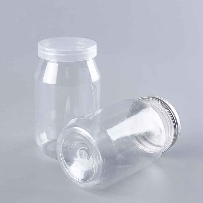 200ml 350ml 450ml BPA Free Food Snack Clear Bottle Customize Round Pudding Bottle  plastic Jar Yogurt Jar with Inner Cap