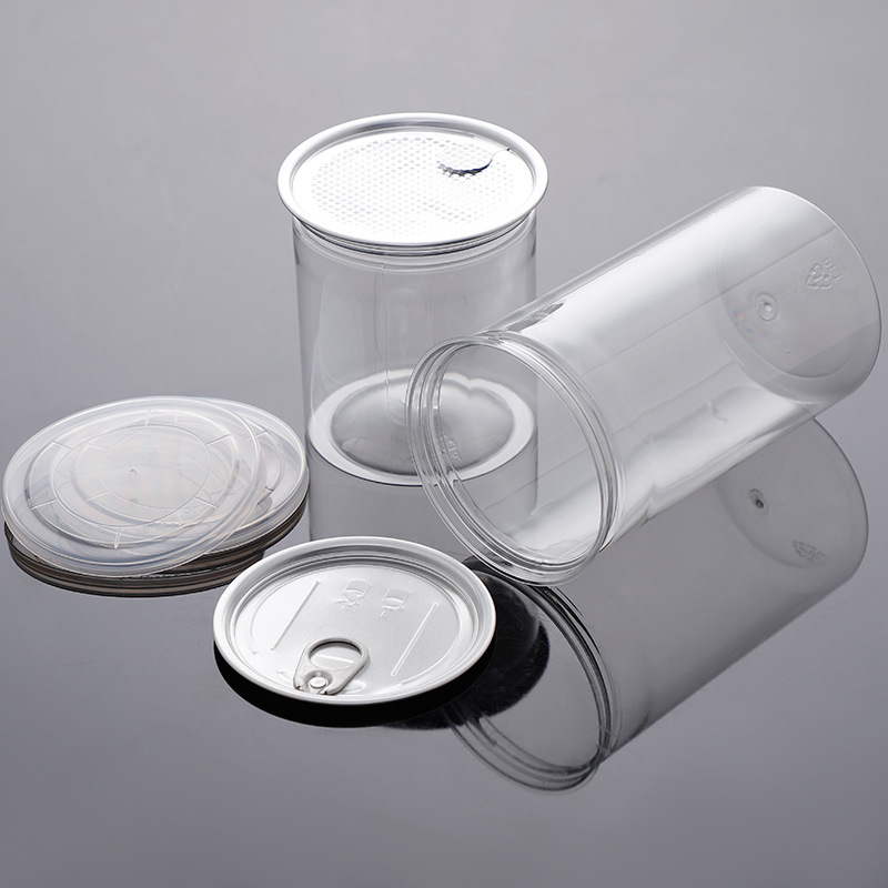 Custom package 330ml 500ml 700ml PET PP Soft Drink Can Empty Plastic Clear Soda Beverage Can with smart filling machine