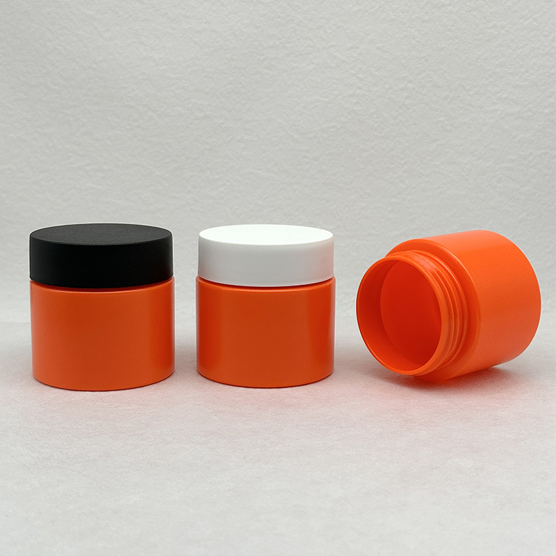 orange 90ml 3oz plastic jar with child resistant cap lid for hemp pills medicine foods face cream Lotion body butter scrubs