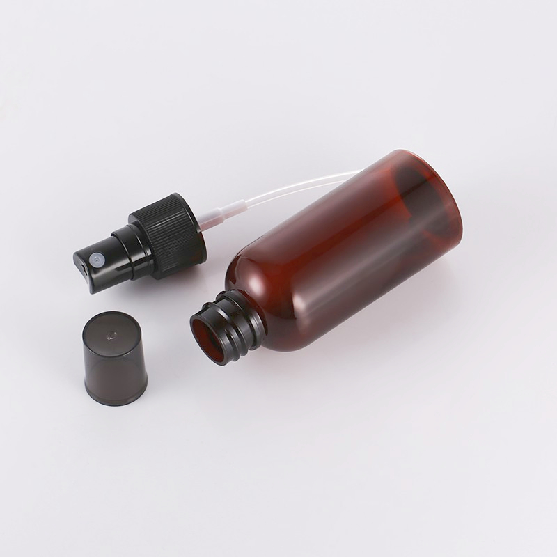 Travel Size 50ml 60ml 80ml 100 ml 120ml Amber Color PET Plastic fine mist hand sanitizing fragrance perfume body spray bottle
