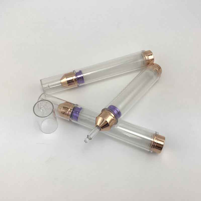 10ml 15ml 20ml Airless Syringe Bottle With Anti-Crash Outer Tube And Long Sprout For Facial Eye Skincare Cosmetic Products