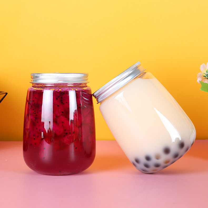 12Oz Wide Mouth Smoothie Bottle with 12mm Straw Hole Leakproof Plastic U Shape Round Drink Boba Cup Bubble Tea Cup