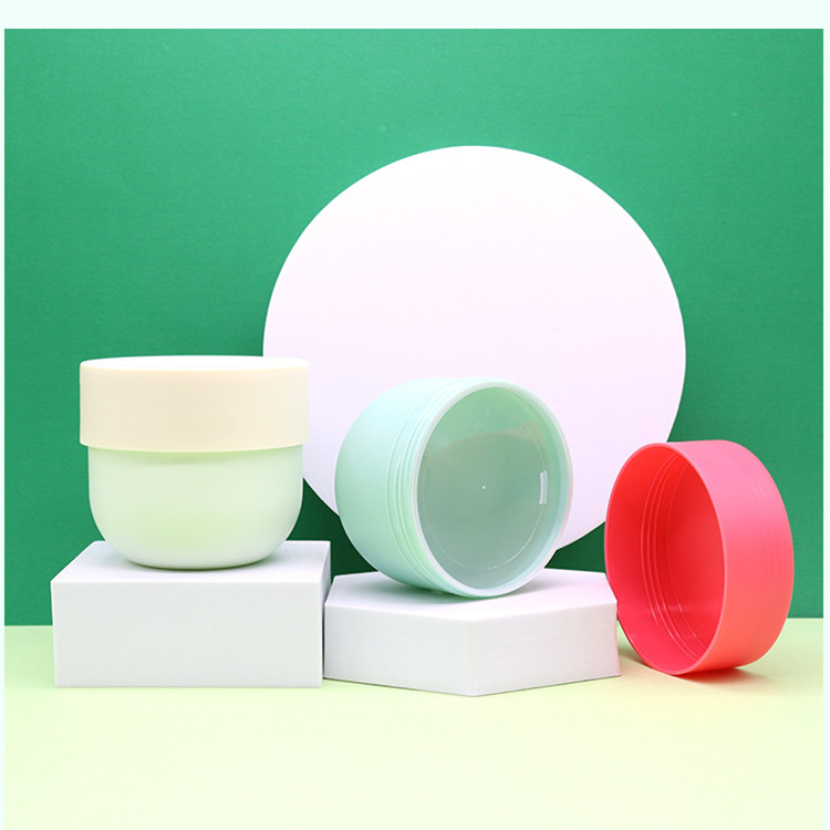 Small PP Frosted Unique Body Scrub Jasr Bowl Shape with Spoons Lids 200ml/200g 300ml/300g for Sugar Butter Packaging Container
