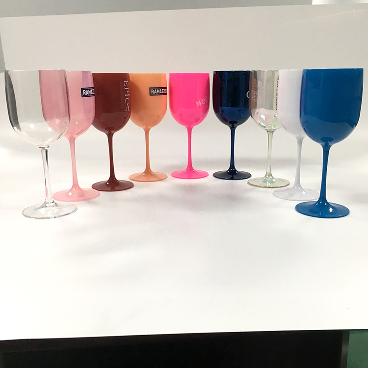 400ml Plastic Wine Glasses Unbreakable Bulk Plastic Wine Glasses Colored Customized Plastic Wine Glass