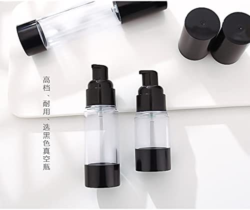 15ML 30ML 50ML Empty Black Airless Lotion Cream Pump Plastic Container Cosmetic Bottle Dispenser Travel Refillable Containers