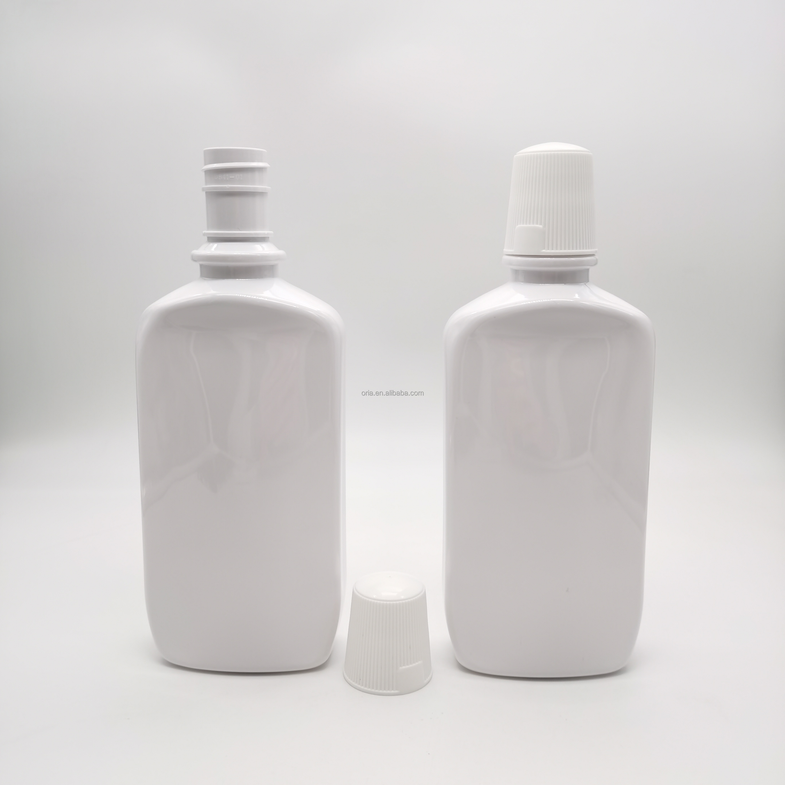 Mouthwash Plastic Bottle 500ml 300ml 120ml Wholesale White Oval Empty Portable Jar Customized Logo For Mouth Wash Packaging