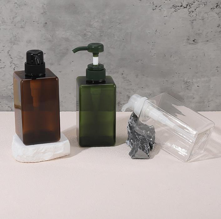 300ml 500ml Square PETG lotion shampoo bottle 250ml 450ml 650ml petg bottle cosmetic shower gel body wash packaging pump bottle