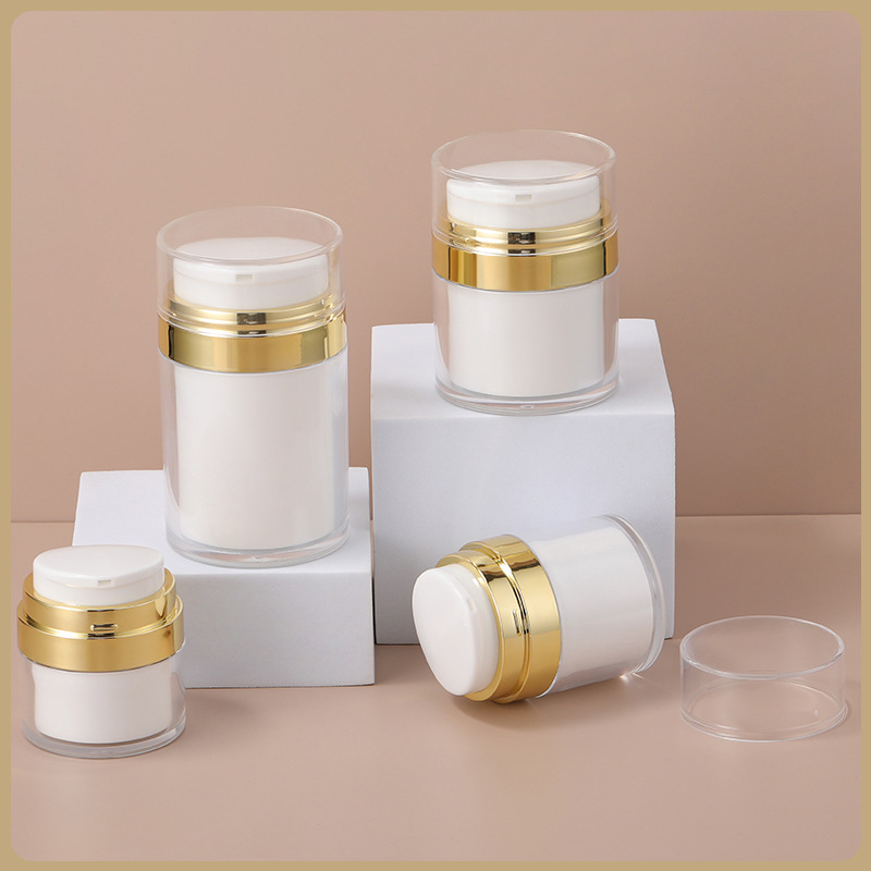 Custom 15/30/50/100g  Empty Container Cream and Lotion airless pump jar Personal Care Cream Airless Jar Plastic Airless Bottle