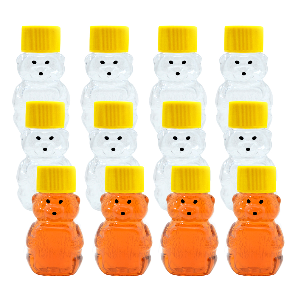 HOT SALE Plastic Bear Shape Empty Transparent Upside Down  PET Food Grade Beverage Packaging  honey bottles