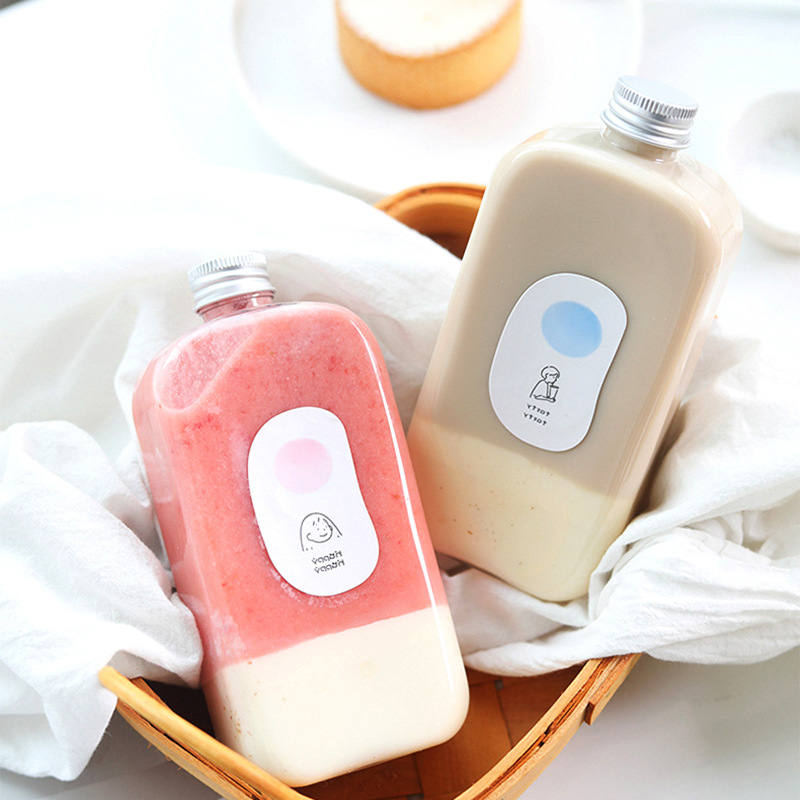 Machi Machi Bottles PET Plastic 250ml 8oz 300ml 350ml 12oz 400ml Boba Cold Brew Coffee Milk Tea Cup Juicy Bottles Beverages