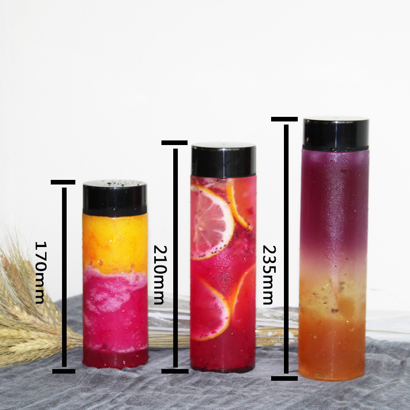 600ml 20oz Round Plastic Juice Bottles Empty with Caps Reusable Voss Water Bottle Empty Crafts Weather Sensory Bottles
