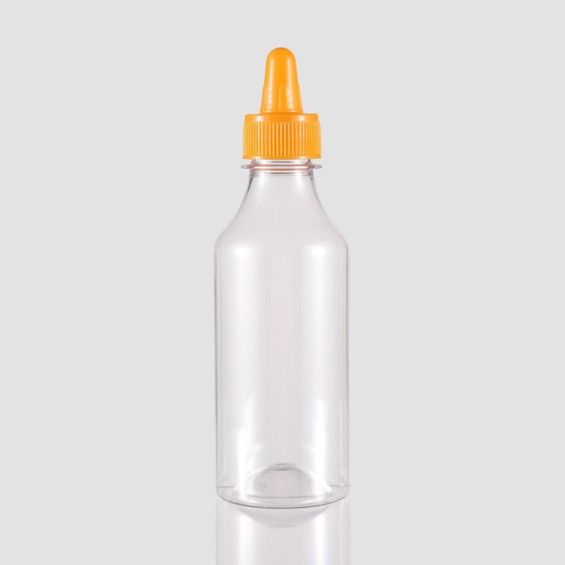 Clear PET Plastic Sauce Squeeze Bottle 280g 290ml  300ml soy sauce Barbecue Ketchup Salad Dressing Dispenser Bottles for sauces
